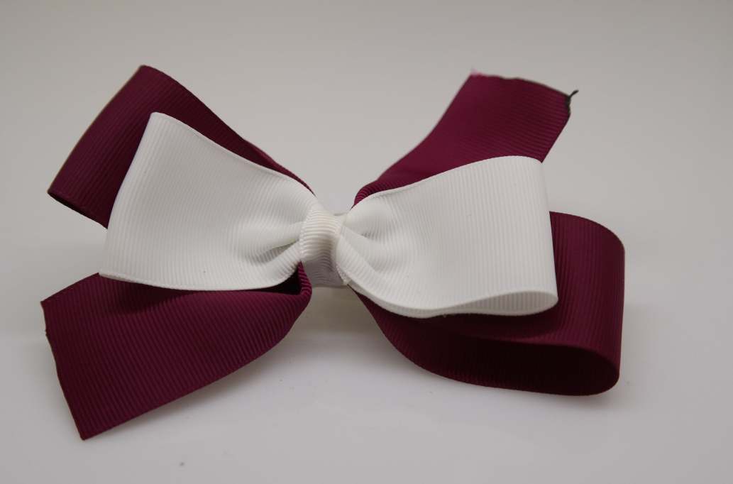 Emma inspired hair Bow with colors  White, Wine